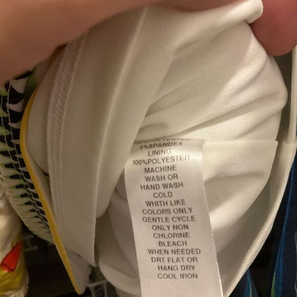 Cap Sleeve Sheath Dress. White with multicolor dopamine zigzag details, 2 - Picture 10 of 10